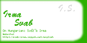 irma svab business card